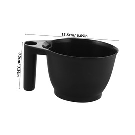 FOMIYES 4pcs Salon Hair Dye Bowl Hair Dye Bowl, Professional Hair Color Bowls with Handle Black Plastic Bowl Tool for Hair Coloring Mixing