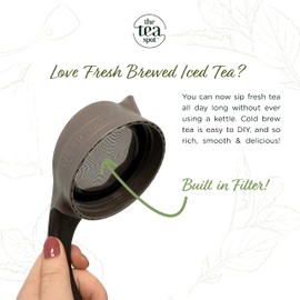 The Tea Spot Cold Brew Filter for Wide Mouth Mason Jar, make cold brew gourmet tea, stainless steel filter, Comfortable Grip Iced Tea Pitcher-Brews Tea in Fridge Overnight(Pink:Sweet Strawberry)