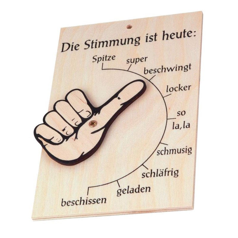 Spruchreif Mood Barometer, Mood Indicator, Thumb with Movable Hand, Door