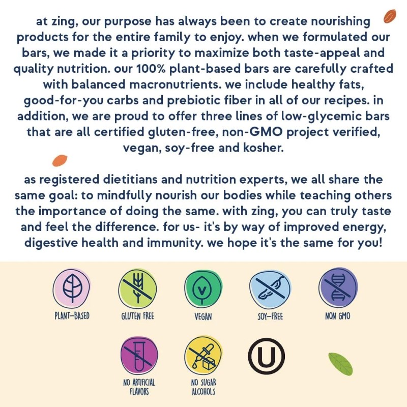 ZING BARS Dark Chocolate Cherry Almond Bar 1.76 oz (Pack