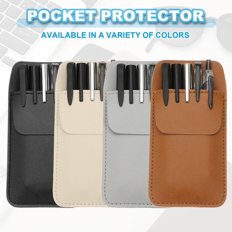 PATIKIL 2 Pack Leather Pocket Protector, MultiPurpose Pen Pocket Protector