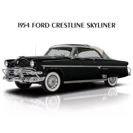 1954 Ford Crestline Skyliner in Black NEW Metal Sign: 12x16 Ships Free