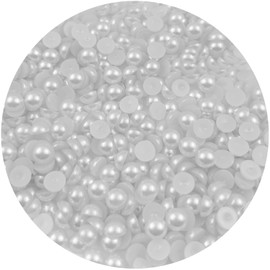 Mulutoo 1000PCS 8mm Flatback Pearls for Crafts Jewelry Scrapbooking, Round Half Pearls Flat Back Half Pearls for Craft Projects, Jewelry Making, Shoes, Cup, Nail Art Decoration(40-White)