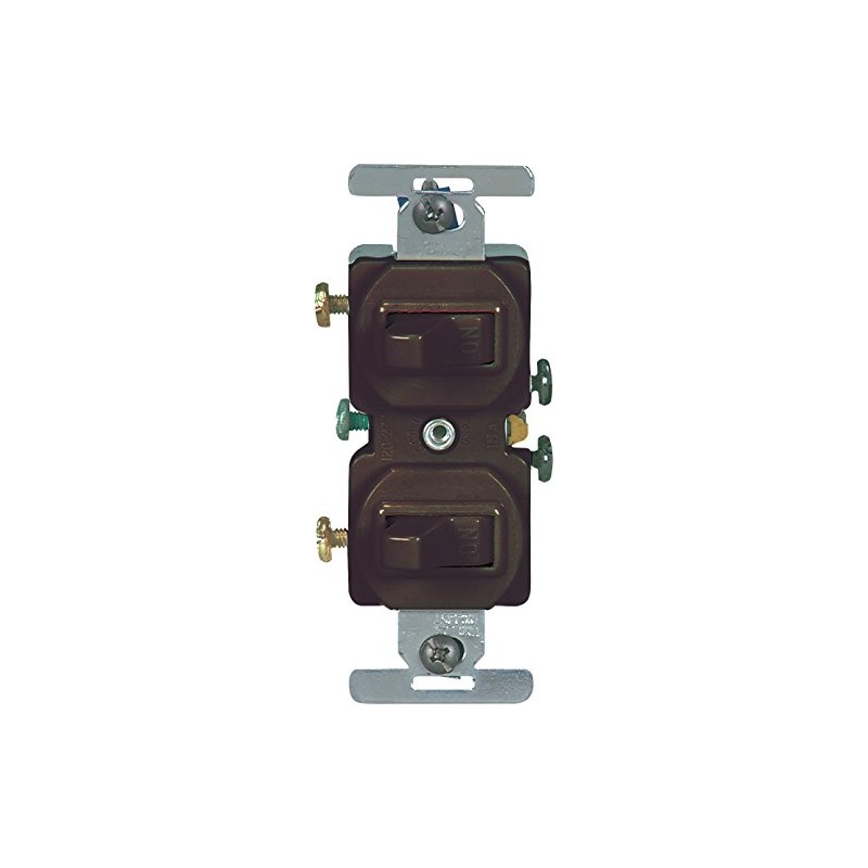 Eaton 271B 15 Amp Commercial Grade Toggle Duplex Switch, Brown