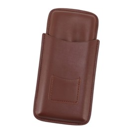 Cigar Travel Case, 3 Cigar Storage Space Front Cutter Pocket Cigar Holder Case Leather for Birthday Gift (Brown)