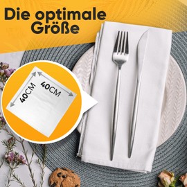 Loco Bird Fabric Napkins White 40 x 40 cm with Satin Edge Pack of 6 - Damask Napkins Fabric - 100% Cotton - High-Quality Cotton Napkins, Wedding Napkins, Table Napkins