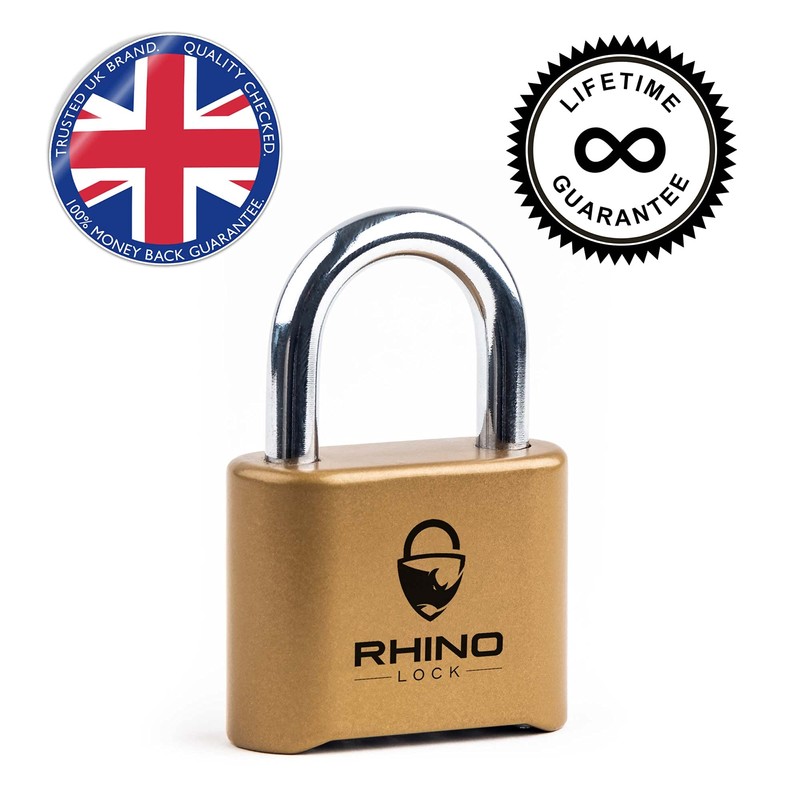 Rhino Lock Secure Lock - Combination Padlock - Gold 4