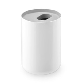 Depot4Design Lunar 1200614 Rubbish Bin, Waste Paper Bin, Plastic, White Body, Lid Cool Grey