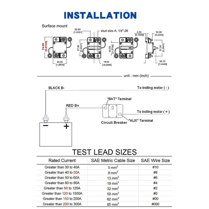 Bumbesti 70 Amp Circuit Breaker Waterproof Manual Resettable Inline Fuse