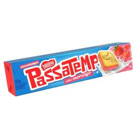 Passatempo Recheado sabor Morango 130 gr. - 2 Pack / Strawberry Filled Cookie 4.58 oz. - 2 Pack.