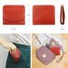 F.ZH Women's Bifold Coin Purse, Mini Wallet, Genuine Leather, Thin