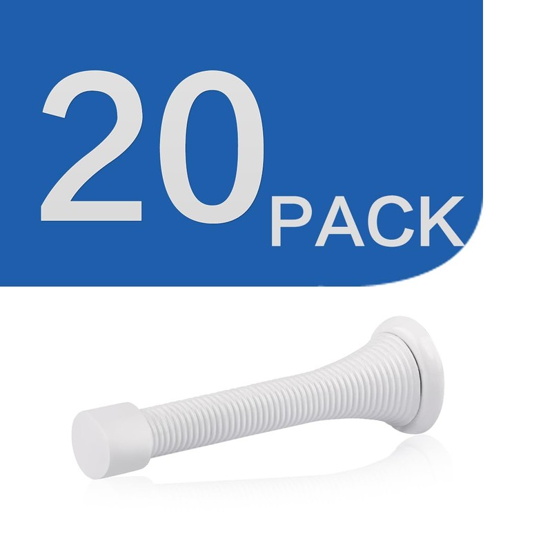 HOMOTEK 20 Pack Spring Door Stops,3-1/8” Heavy Duty Door Stop