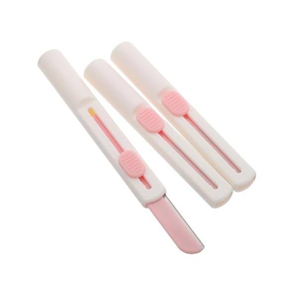 Stainless Steel Eyebrow Razor Set 3pcs Women's Trimmer Micromesh Blades