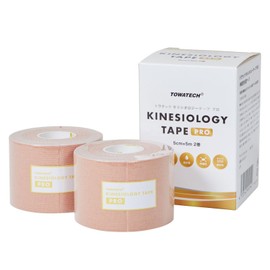 キネシオロジーテープ PRO 5cm×5m 2巻 むれにくい かぶれにくい はがれにくい 筋肉関節サポート 撥水加工 50mm テーピングテープ