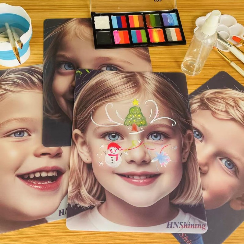 HNShining Makeup Painting Practice Board,Face Paint Practice Board,Reusable Painting Exercise