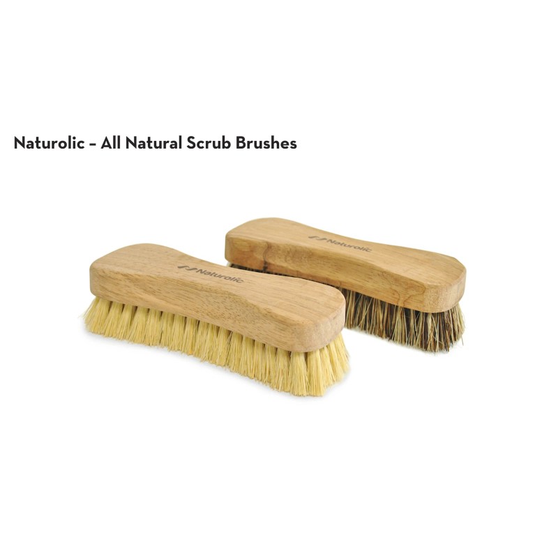 Naturolic All-Natural Wooden Scrub Brush Set | Palmyra Bristle Brush