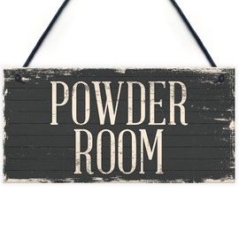 RED OCEAN Vintage Powder Room Rustic Sign Wall Door Toilet Bathroom Plaque Womans Rest Room Ladies