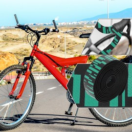 BULLSPANN 1 Pair of Bicycle Handlebar Tapes, Cork Bicycle Handlebar Tapes, EVA Bicycle Handlebar Wrap for Road Bike, Mountain Bike, Black, Sea Blue