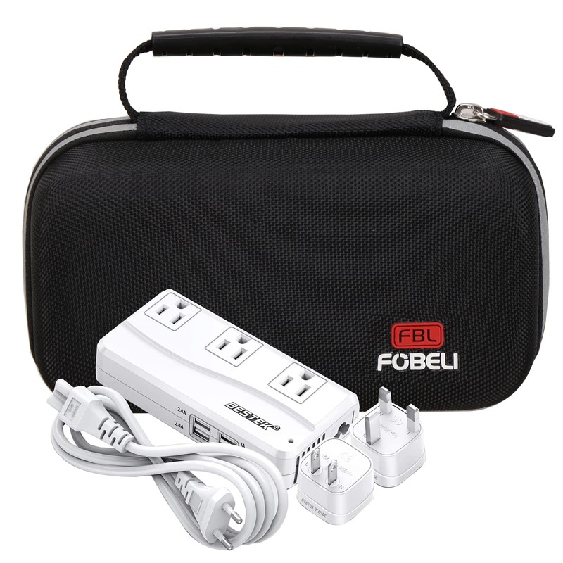 FBLFOBELI Hard Carrying Case for BESTEK Universal Travel Adapter 220V