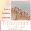 Ceboic Pack of 24 French False Toenails, 12 Sizes, Nude