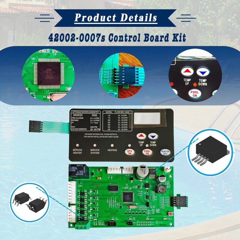42002-0007s, 461105 Upgraded Control Board kit for Pool Heater, with