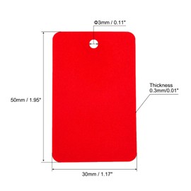 TOP-VIGOR 100Pcs Plastic Shipping Tags, 30x50x0.3mm Waterproof Hang Tags, Blank Labeling with Eyelet for Product Identification Labels Valve Marking Outdoor Tagging, White, Red, Yellow, Blue