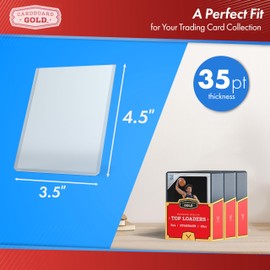Cardboard Gold - 35pt Top Loaders for Cards - 200 Count - Premium 3x4 Inch Trading Card Toploaders - Protect Your Baseball and Sports Cards with These Crystal Clear Hard Plastic Sleeves Protectors