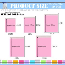 Pink Mailing Bags Mixed Sizes Vinted Shipping Bags Postage Bags for Clothes,10pcs Packaging Bag Poly Postal Self Seal Bags,Large Parcel Bag Delivery Bags Mailing Plastic Envelopes for Posting Clothes