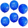 30Pcs Blue Balloons 12In Printed Latex Balloons with "Happy Birthday"for