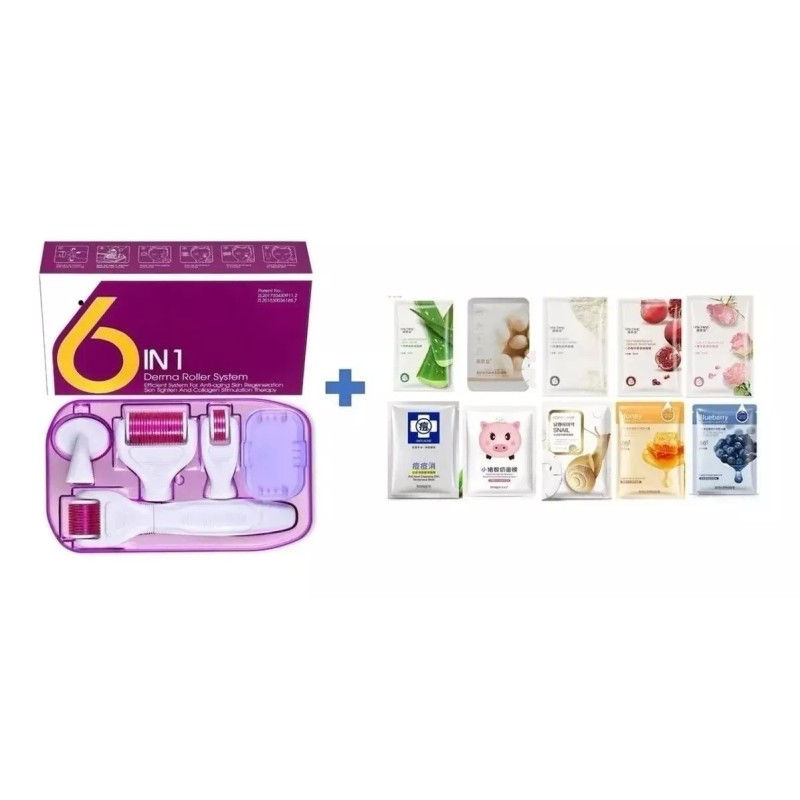 Misorel Derma Roller Regenerador De Colageno 6 En 1+10 Mascarillas