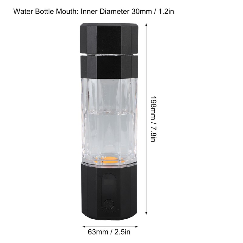 Hydrogen Water Bottle with Colorful Lights Platinum Titanium Electrode 2