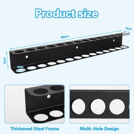 Qivine Screwdriver Plier Organizer Wall Mount, 14 Holes Screw Driver Holders Organizers Heavy Duty Metal tool organizers and storage Rack for Garage Workshop Workbench Tool Chest Cart