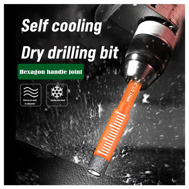JOERIC Orange Hex Shank 3/8" Dry Diamond Drill Bit Set,