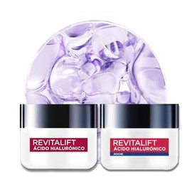 L'Oréal Paris Rutina facial hidratante Revitalift Ácido Hialurónico (2 piezas): Crema de día FPS20 50ml + Crema de noche 50ml. Hidrata y rellena línea