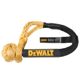 DEWALT DXBC90008 Black/Yellow 1/2” x 24" Kinetic Soft Shackle with 6” Loop - 15,000 lb Safe Working Load / 45,000 lb Break Strength