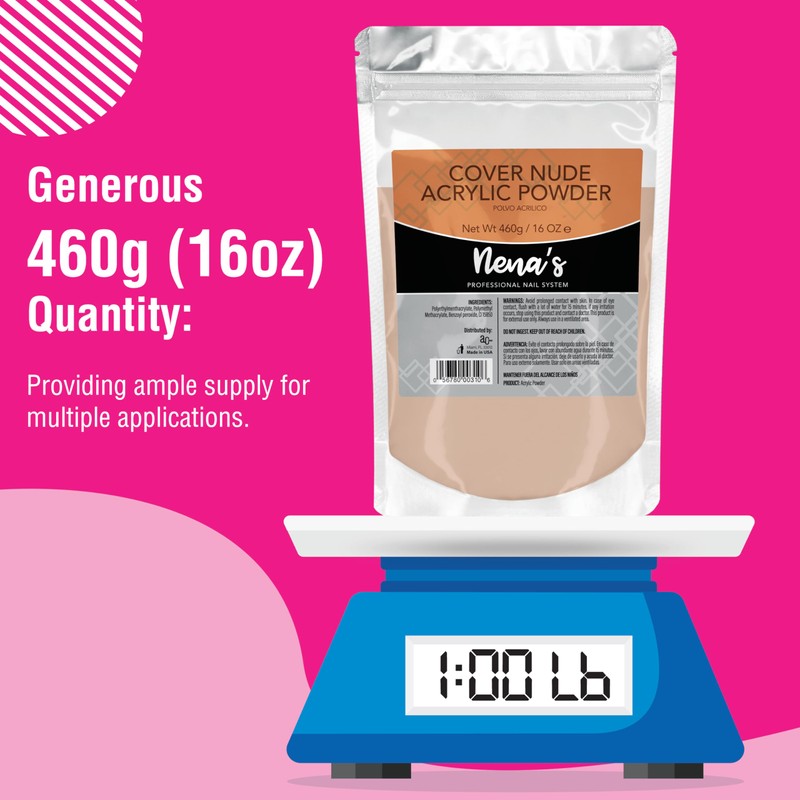 Nena's 16oz Acrylic Liquid monomer + 16oz Clear Acrylic Powder