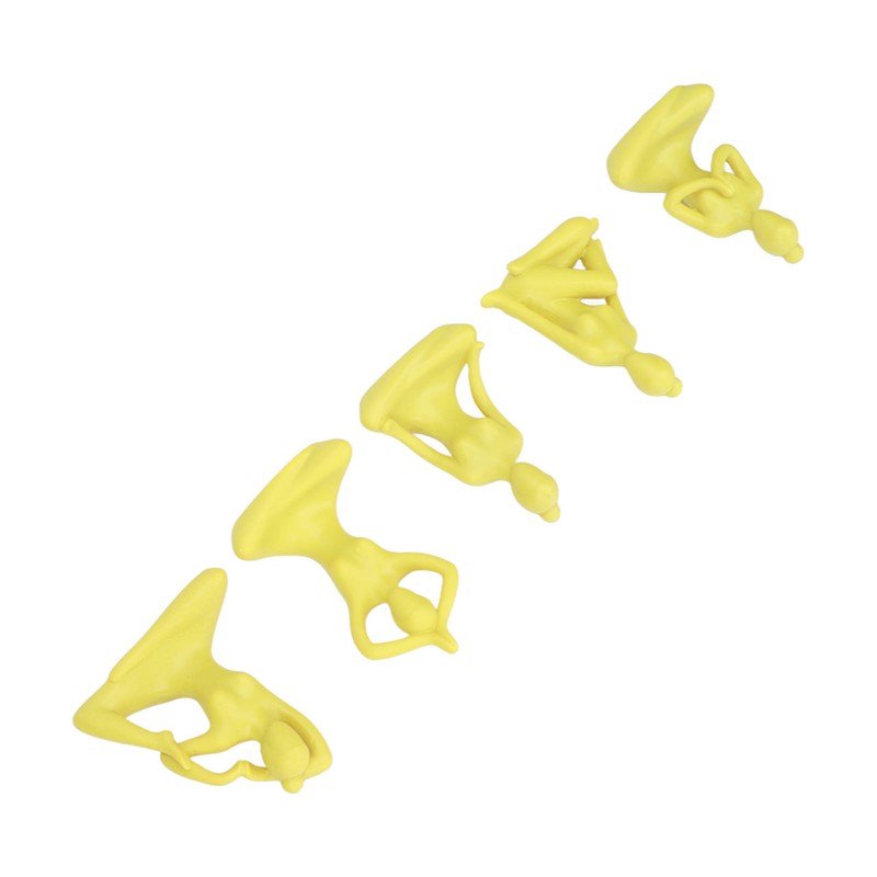 5 Pcs Yoga Statue Simple Style Yellow Attractive Decorative Durable