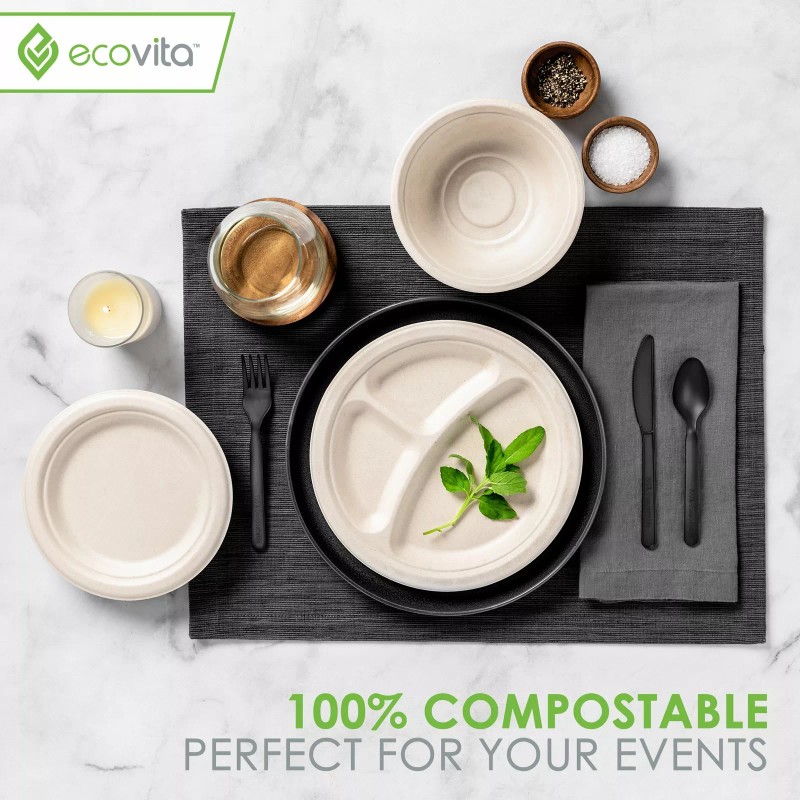 100% Compostable Paper Bowls [16 oz.] – 150 Disposable Bowls