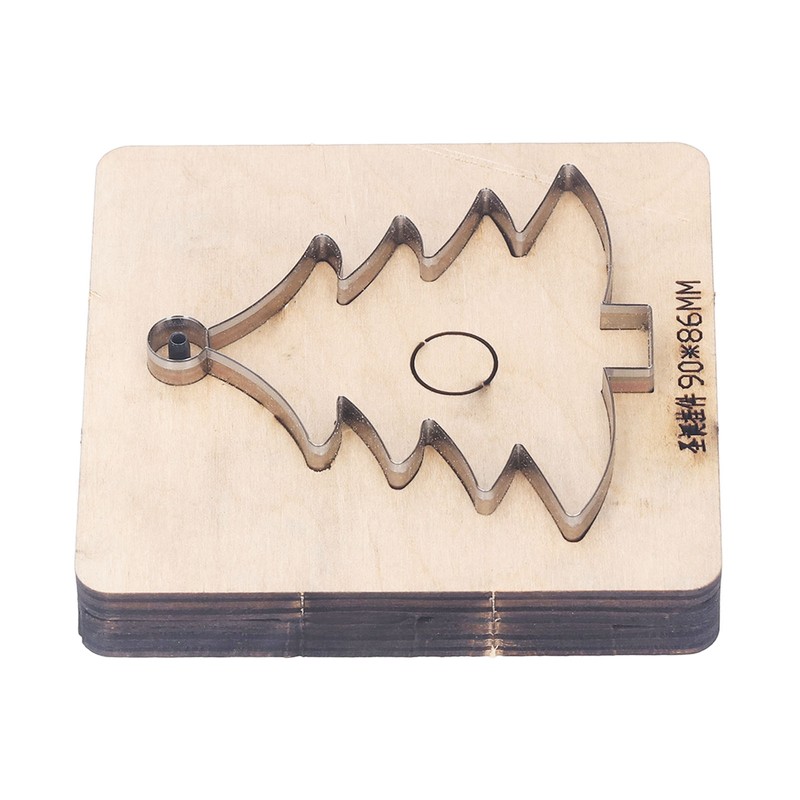 Leather Cutting Die Christmas Tree Alloy Steel and Birch Wood