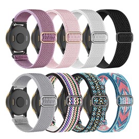 8 color 20mm Nylon FABRIC Straps compatible with Garmin Venu 2 plus/Venu Sq/Vivoactive 3 Smart Watch,Wristband Quick Release Bands Replacement for Garmin Vivoactive HR, Forerunner 645/55/245 Music
