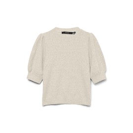 VERO MODA Women's Vmdoffy 2/4 O-Neck Pullover Ga Noos, Birch / detail: melange, M
