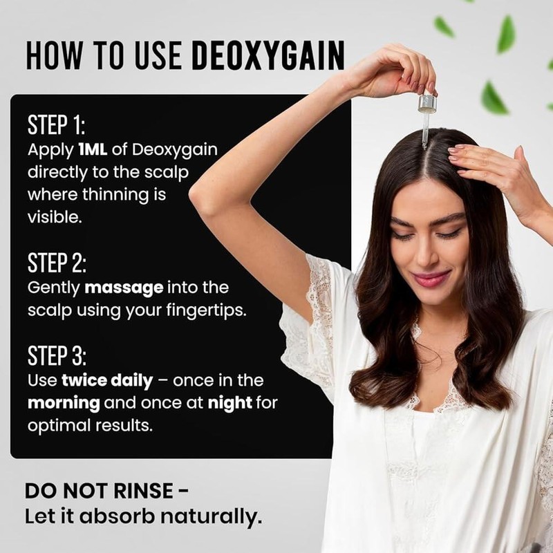 Deoxygain 국소 헤어 - 모낭 자극, DHT 차단 및 모발
