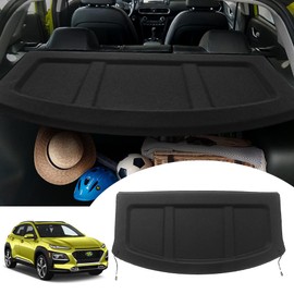Powerty Cargo Cover for 2018-2023 Hyundai Kona Retractable Trunk Cover Trunk Shielding Shade for Kona Accessories Cargo Luggage Cover No Gap (Can Withstand Load)