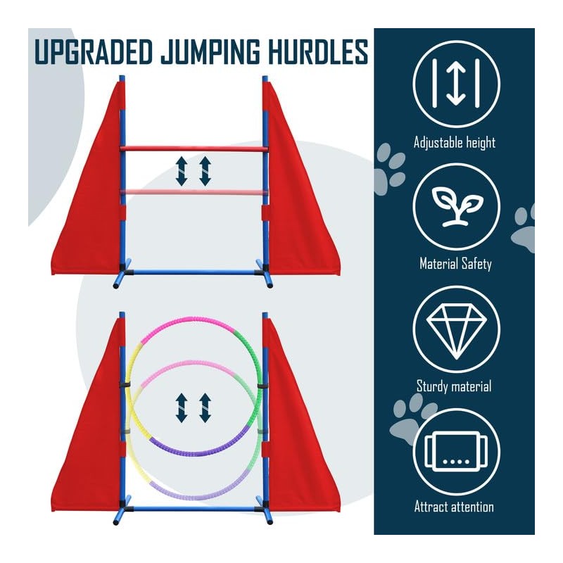 Dog Agility Course Backyard Set, Dog Agility Equipment, Portable Agility