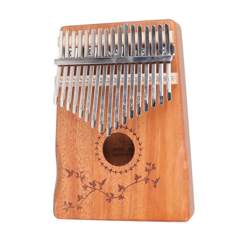 17 Keys Thumb Piano Mahogany Wood Finger Harp Mini Thumb