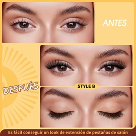 Pestañas Postizas Magneticas de larga duración, Pestañas Magneticas riutilizzabili con applicatore, Aspecto de Pestañas Magneticas Naturales, No requiere pegamento, fácil de colocar (1Paare)