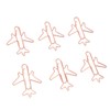 80pcs Airplane Shaped Paper Clips Rose Gold Prevent Rust Plane