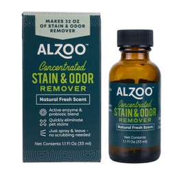 ALZOO Concentrated Stain & Odor Remover Refill Bottle, 100% Plant-Based Active Ingredients, 1.1 Fl. Oz