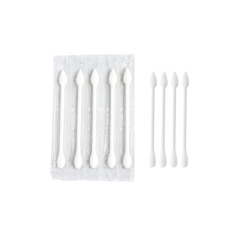 200 Pieces Biodegradable Cotton Buds, Double-Ended Cotton Swabs with Pointed