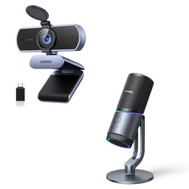 UGREEN Cámara Web 4K para PC HD 1080P 60FPS con Micrófono Bundle con Micrófono PC Condensador USB